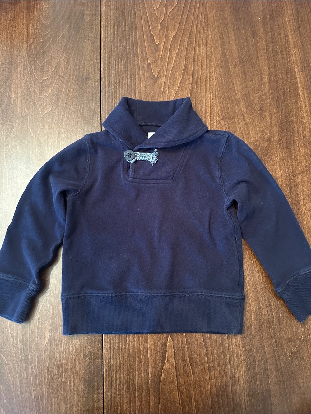 J Crew Crewcuts Toddler Boy Navy Shawl-Collar Sweatshirt